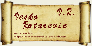 Vesko Rotarević vizit kartica